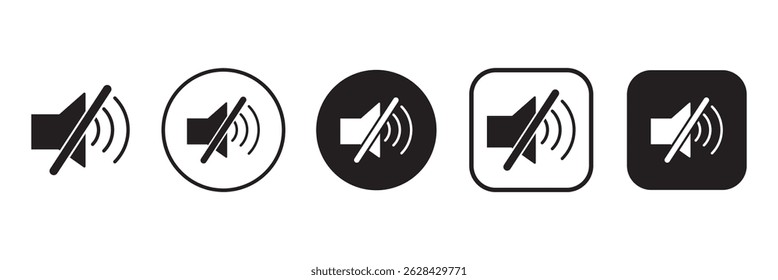 mute sound audio voice icons symbol sign vector design simple black white color modern illustration collection sets