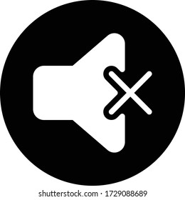 Mute Sound Button Vector Icon Black