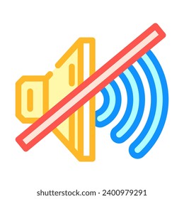 mute sound color icon vector. mute sound sign. isolated symbol illustration