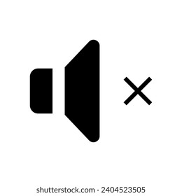 mute sound glyph icon vector. mute sound sign. isolated symbol illustration