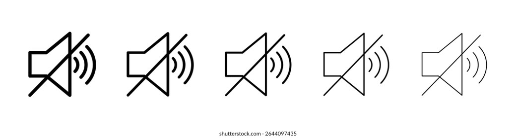 Silenciar concepto de icono de sonido. Diseño gráfico, logotipo, Web, interfaz de usuario.