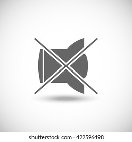 Mute sound icon flat, vector