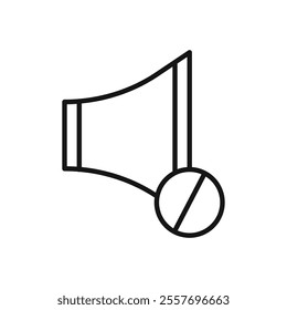 Mute sound icon Isolated flat vector in outline