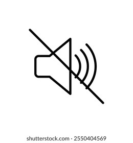 Mute sound icon linear logo isolated