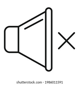 Mute Sound Symbol. Outline Mute Sound, Vektorsymbol für Webdesign einzeln auf weißem Hintergrund
