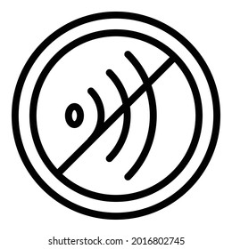 Icono de silenciar sonido. Icono de vector de silenciar el contorno para el diseño web aislado en fondo blanco