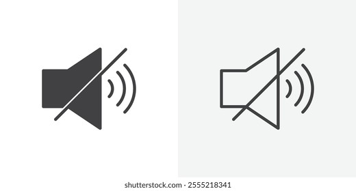 Mute sound icon. outlined vector style.