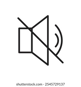 Mute sound icon Simple thin outline