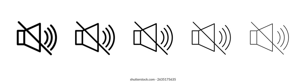 Mute sound icon Simple thin line flat symbol