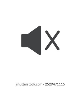 Símbolo de Vector simple de icono de sonido mudo