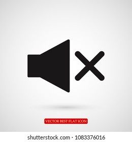 Mute sound icon, stock vector illustration flat design style