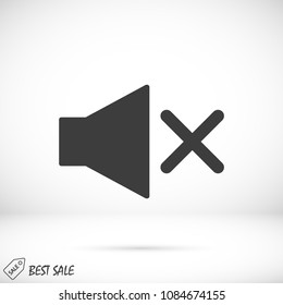 Mute sound icon, stock vector illustration flat design style