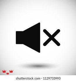 Mute sound icon, stock vector illustration flat design style