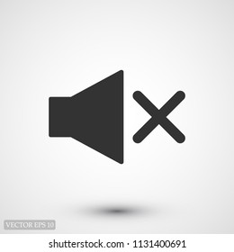 Mute sound icon, stock vector illustration flat design style