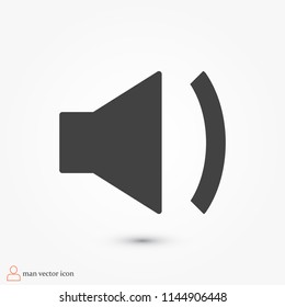 Mute sound icon, stock vector illustration flat design style