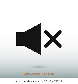 Mute sound icon, stock vector illustration flat design style