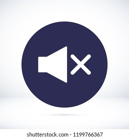 Mute sound icon, stock vector illustration flat design style