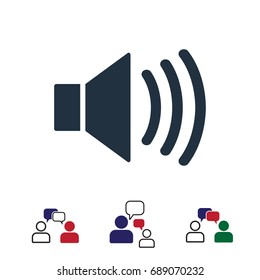 Mute sound icon, stock vector illustration flat design style