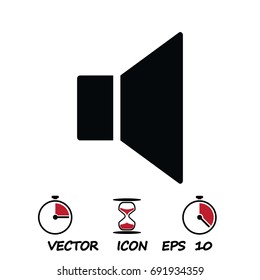 Mute sound icon, stock vector illustration flat design style