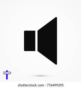 Mute sound icon, stock vector illustration flat design style