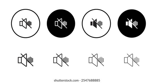 Mute sound icon Thin line flat illustration