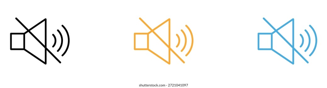 Silenciar el Vector del icono de sonido. Ilustración vectorial de la notificación de apagado de audio.