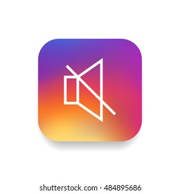 Mute sound icon vector, clip art. Also useful as logo, square app icon, web UI element, symbol, graphic image, silhouette and illustration. Compatible with ai, cdr, jpg, png, svg, pdf, ico and eps.