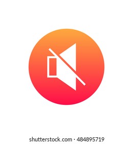Mute sound icon vector, clip art. Also useful as logo, circle app icon, web UI element, symbol, graphic image, silhouette and illustration. Compatible with ai, cdr, jpg, png, svg, pdf, ico and eps.