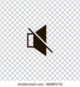 Mute sound icon vector, clip art. Also useful as logo, web UI element, symbol, graphic image, transparent silhouette and illustration. Compatible with ai, cdr, jpg, png, svg, pdf and eps formats.