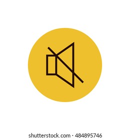 Mute sound icon vector, clip art. Also useful as logo, circle app icon, web UI element, symbol, graphic image, silhouette and illustration. Compatible with ai, cdr, jpg, png, svg, pdf and eps formats.