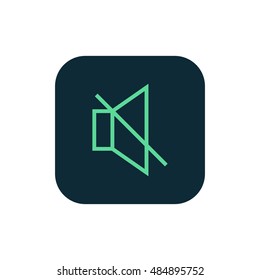 Mute sound icon vector, clip art. Also useful as logo, square app icon, web UI element, symbol, graphic image, silhouette and illustration. Compatible with ai, cdr, jpg, png, svg, pdf, ico and eps.