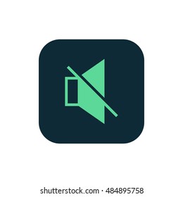 Mute sound icon vector, clip art. Also useful as logo, square app icon, web UI element, symbol, graphic image, silhouette and illustration. Compatible with ai, cdr, jpg, png, svg, pdf and eps formats.
