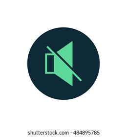 Mute sound icon vector, clip art. Also useful as logo, circle app icon, web UI element, symbol, graphic image, silhouette and illustration. Compatible with ai, cdr, jpg, png, svg, pdf, ico and eps.