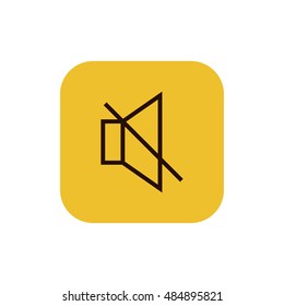 Mute sound icon vector, clip art. Also useful as logo, square app icon, web UI element, symbol, graphic image, silhouette and illustration. Compatible with ai, cdr, jpg, png, svg, pdf, ico and eps.