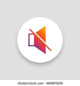 Mute sound icon vector, clip art. Also useful as logo, circle app icon, web UI element, symbol, graphic image, silhouette and illustration. Compatible with ai, cdr, jpg, png, svg, pdf and eps formats.