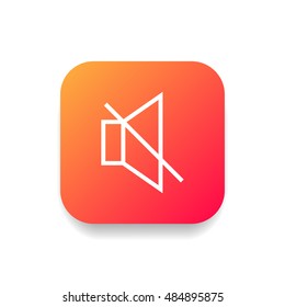 Mute sound icon vector, clip art. Also useful as logo, square app icon, web UI element, symbol, graphic image, silhouette and illustration. Compatible with ai, cdr, jpg, png, svg, pdf, ico and eps.