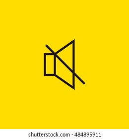 Mute sound icon vector, clip art. Also useful as logo, web UI element, symbol, graphic image, silhouette and illustration. Compatible with ai, cdr, jpg, png, svg, pdf, ico and eps.