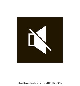 Mute sound icon vector, clip art. Also useful as logo, square app icon, web UI element, symbol, graphic image, silhouette and illustration. Compatible with ai, cdr, jpg, png, svg, pdf, ico and eps.