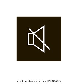 Mute sound icon vector, clip art. Also useful as logo, square app icon, web UI element, symbol, graphic image, silhouette and illustration. Compatible with ai, cdr, jpg, png, svg, pdf, ico and eps.