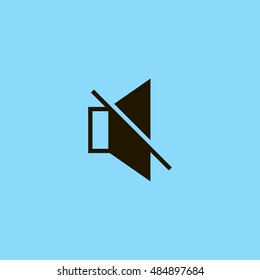 Mute sound icon vector, clip art. Also useful as logo, web UI element, symbol, graphic image, silhouette and illustration.
