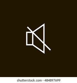 Mute sound icon vector, clip art. Also useful as logo, web UI element, symbol, graphic image, silhouette and illustration.