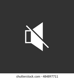 Mute sound icon vector, clip art. Also useful as logo, web UI element, symbol, graphic image, silhouette and illustration. Compatible with ai, cdr, jpg, png, svg, pdf and eps formats.