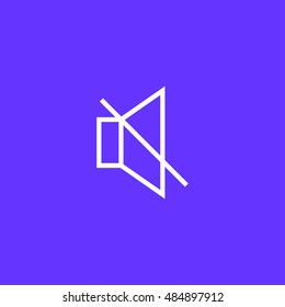 Mute sound icon vector, clip art. Also useful as logo, web UI element, symbol, graphic image, silhouette and illustration.
