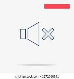 Mute sound icon. Vector concept illustration for design.