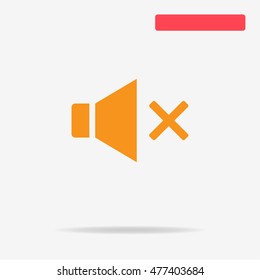 Mute sound icon. Vector concept illustration for design.