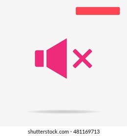 Mute sound icon. Vector concept illustration for design.