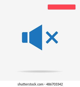 Mute sound icon. Vector concept illustration for design.