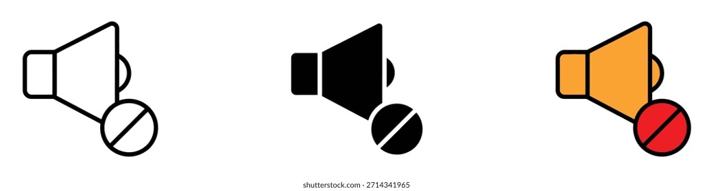 Mute sound icon vector. disabled sound, no sound symbol. vector illustration.
