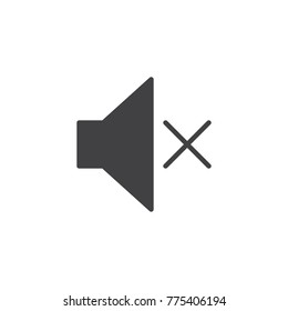 Mute sound icon vector, filled flat sign, solid pictogram isolated on white. Volume off symbol, logo illustration.