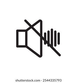 Mute sound icon Vector flat thin line illustration